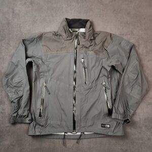 REI E1 Elements Windbreaker Jacket Womens Medium Gray Full Zip Outdoor Hiking